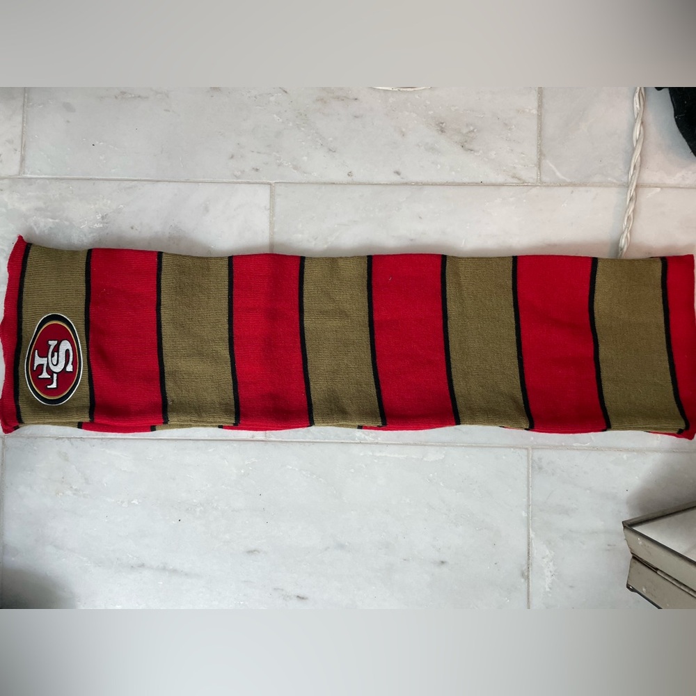 San Francisco 49ers Red and Olive Striped Scarf- used once